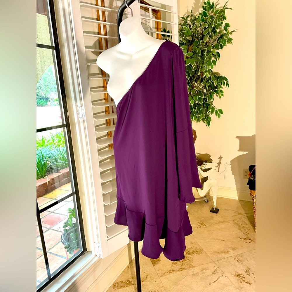 New! Stunning Everly purple one shoulder dress
size large. New with tags